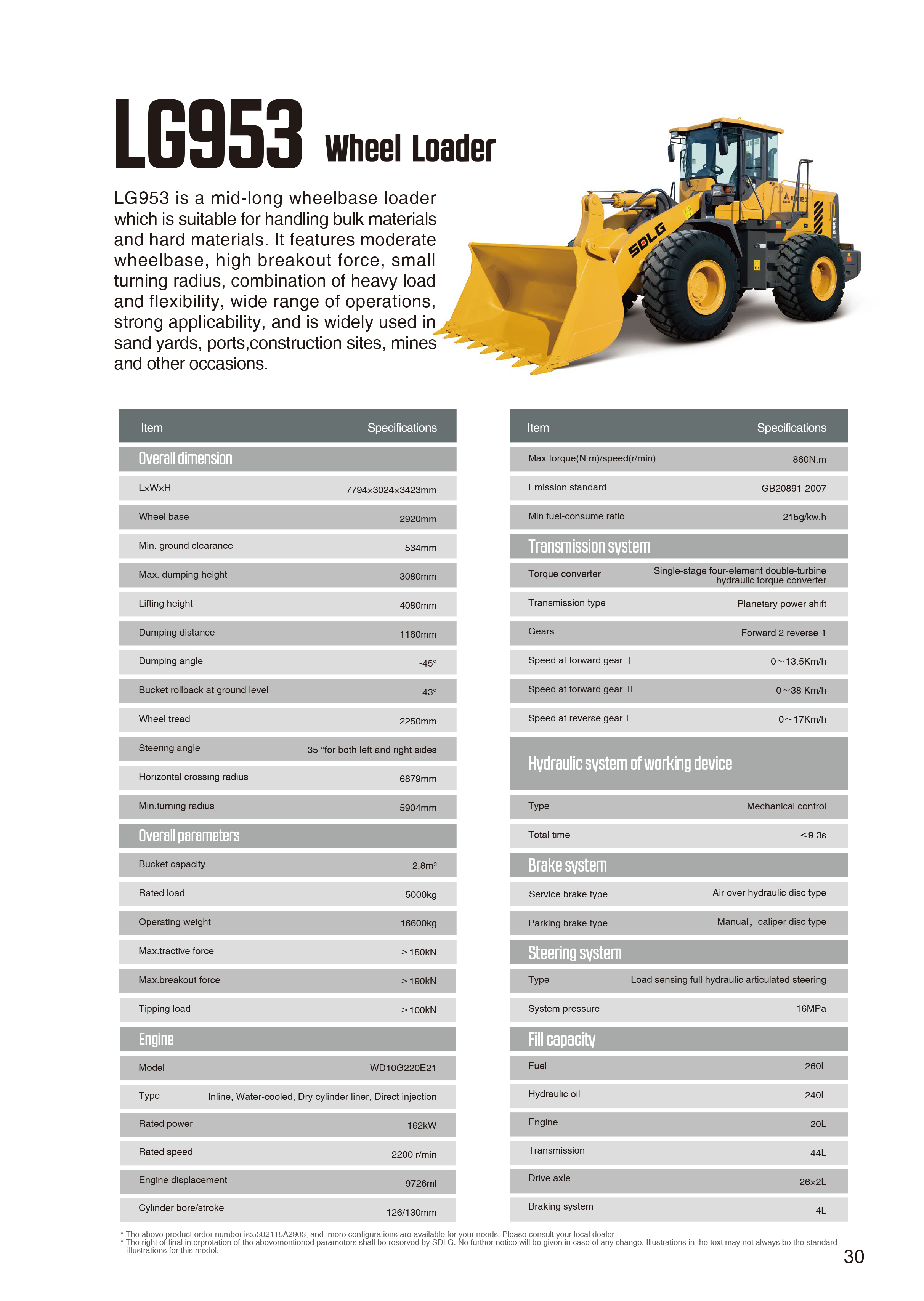 SDLG wheel loader 