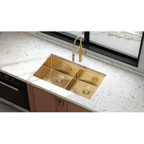 Brushed Stainless Steel Rectangular double bowl kitchen Sink