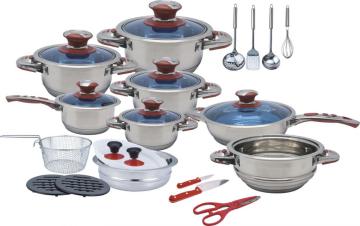 Popular 27pcs wide edge cookware set