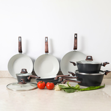 Meal Stone Non-Stick Pot Set - Household Frying Casserole Soup Pot for Induction Cooker and Gas Stove