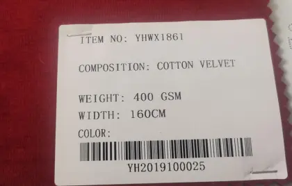 Cotton Velvet Knitting Fabrics