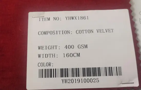 Cotton Velvet Knitting Fabrics