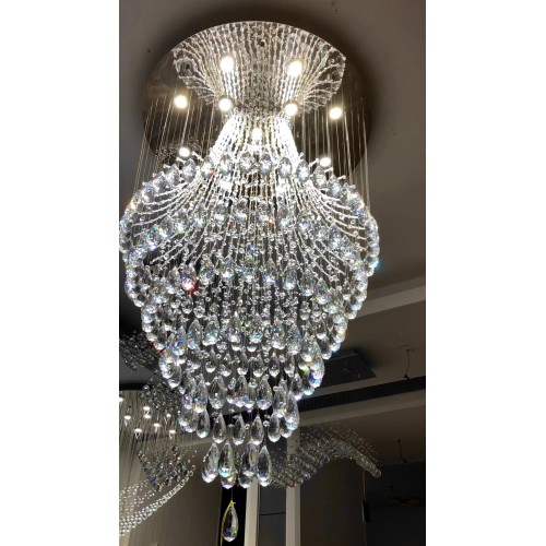 Biço de cristal de luxo Chandelier LED Light &amp; Pingnder Iluminação personalizada para o corredor da sala de estar