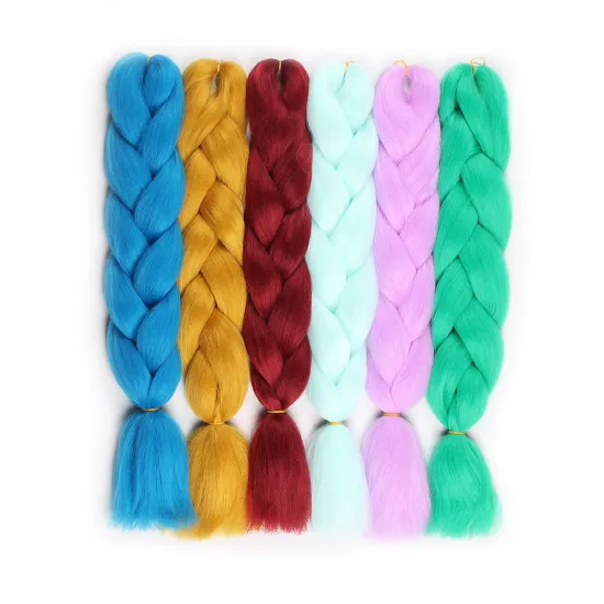 Wholesale Price Synthetic Braids Hair 24inch 100grams African Yaki Synthetic Braiding Hair for Ombre Braid Synthetic Fiber