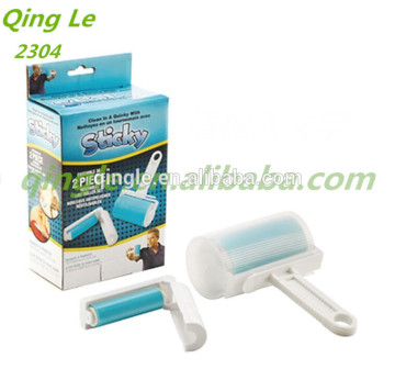 2 pcs sticky washable silicone lint roller, mini hair roller with cover