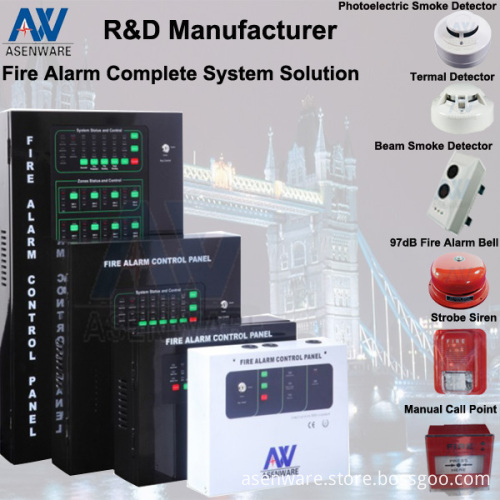 12 Zone Conventional Fire Alarm Panel With 6" Bell, High Quality 12 ...