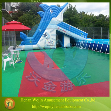 Rectangular above ground steel swimming pool