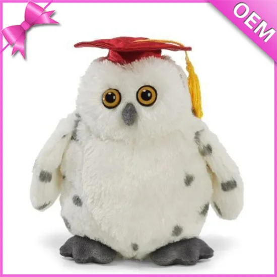 Wholesales Guangdong Plush Toy Factory Long Fur Graduate Plush Owl