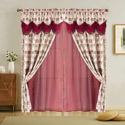 Wholesale Living Room Thick Art Shading Embroidered Curtains