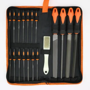 Hot Selling 18-Piece Double Striation Metal File Set with Bag - High Carbon Steel