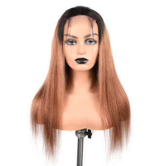 XCCOCO Brown Ombre 1b/30# Dark Roots Lace Front Wigs with Baby Hair Pre Plucked for Women Long Straight Wig