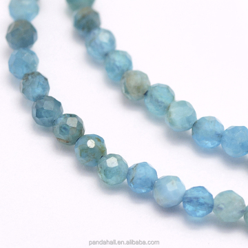 Pandahall 4mm AA Grade Faceted Round Natural Apatite Beads: Jewelry Crafting Supplies
