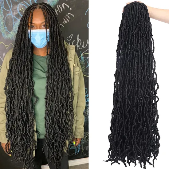 Nu fauxLocs Crochet Hair Bo Locs Crochet Hair 100% Premium Fiber Curly Faux Locs African Roots Dreadlock Synthetic Braiding Hair