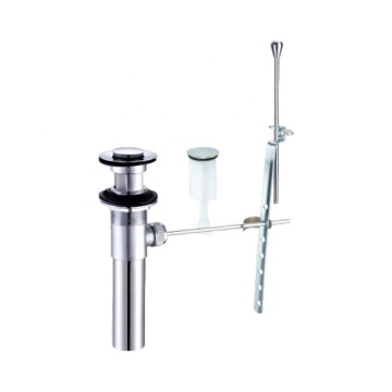 Kitchen sink drain brass fittings push down plug wash basin pop-up waste for basin with overflow