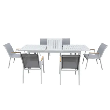 French-Style Extendable Aluminum Outdoor Dining Table