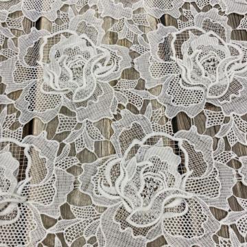 Handmade 3D Flower Chemical Lace Embroidery Fabric