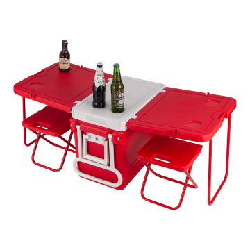 Portable Waterproof Cooler Box with Table and Chair for Camping, Travel, and Outdoor Food Storage - Resh-Keeping Incubator