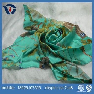 2015 New Products Promotional print custom design silk scarf