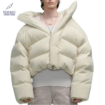 YuFan White High Weight Puffer Jacket with Custom Logo