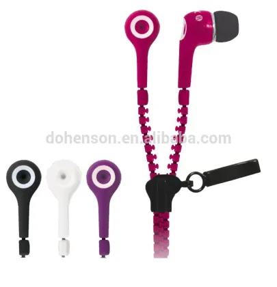 Zipper Earphone / in-ear Earphone / Cheap Earphone with Factory Price