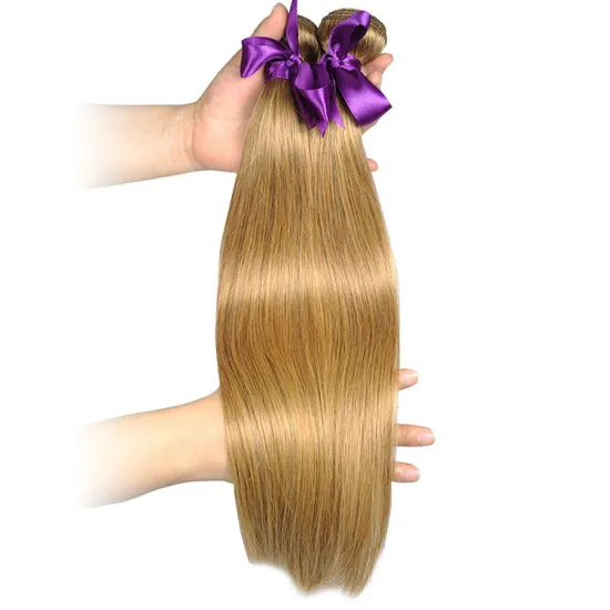 Wholesale Human Hair Blonde Bundles Straight Hair Extension Grade 9  A For Women
