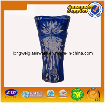 2014 Blue Flower Glass Vase