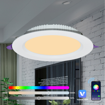 RGB Smart App Control Ultra Slim Indoor Round White Ceiling Downlight