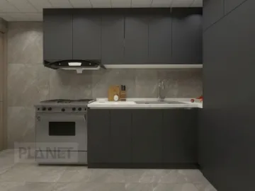 BLack hanging furniture ready wood modern kitchen cabinets
