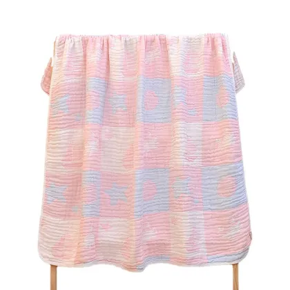 Cotton Muslin Wrapped Towel Soft Gauze Quilt Baby Bath Towel