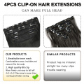 Clip sintético de doble dibujo resistente al calor largo y largo en las clavijas con 4 piezas/set 11 clips clip de extensión de cabello sintético en