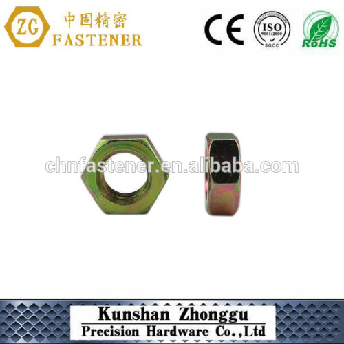 Non--standard Hexagon Thin Yellow Zinc Nut