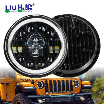 LiuHJG Skull 7 Inch 31W Motorcycle Driving Light LED Headlights