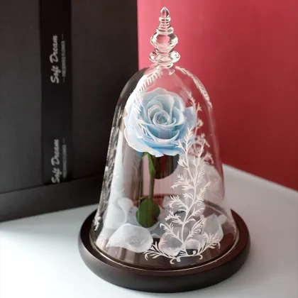 Preserved Rose with Fresh Stem: Beauty and the Beast Theme