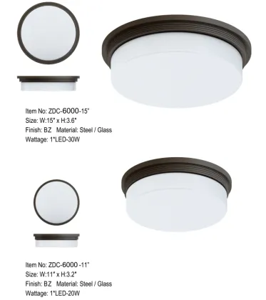 LED Glass Flush Mount Lighting Durable Ceiling Light