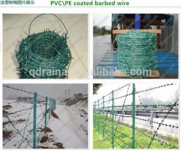 pe/pvc coated 2-4mm dia 250m one coil Galvanized Barbed Wire