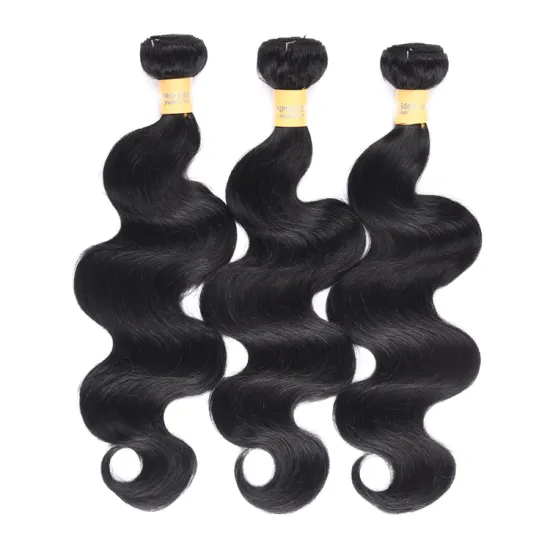 Top Quality Body Wave Color 1# Raw Virgin Hair Brazilian Hair Bundles