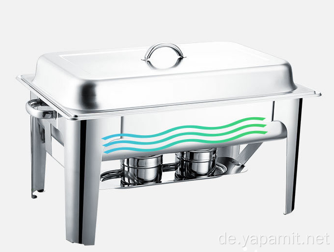 Rechteckige Chafing Dish aus Edelstahl mit Deckel