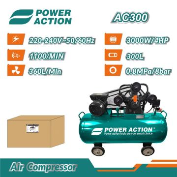 Hot Sale 4HP Electric Air Compressor with 300L Air Tank 3000W Large Belt Driven Compressor