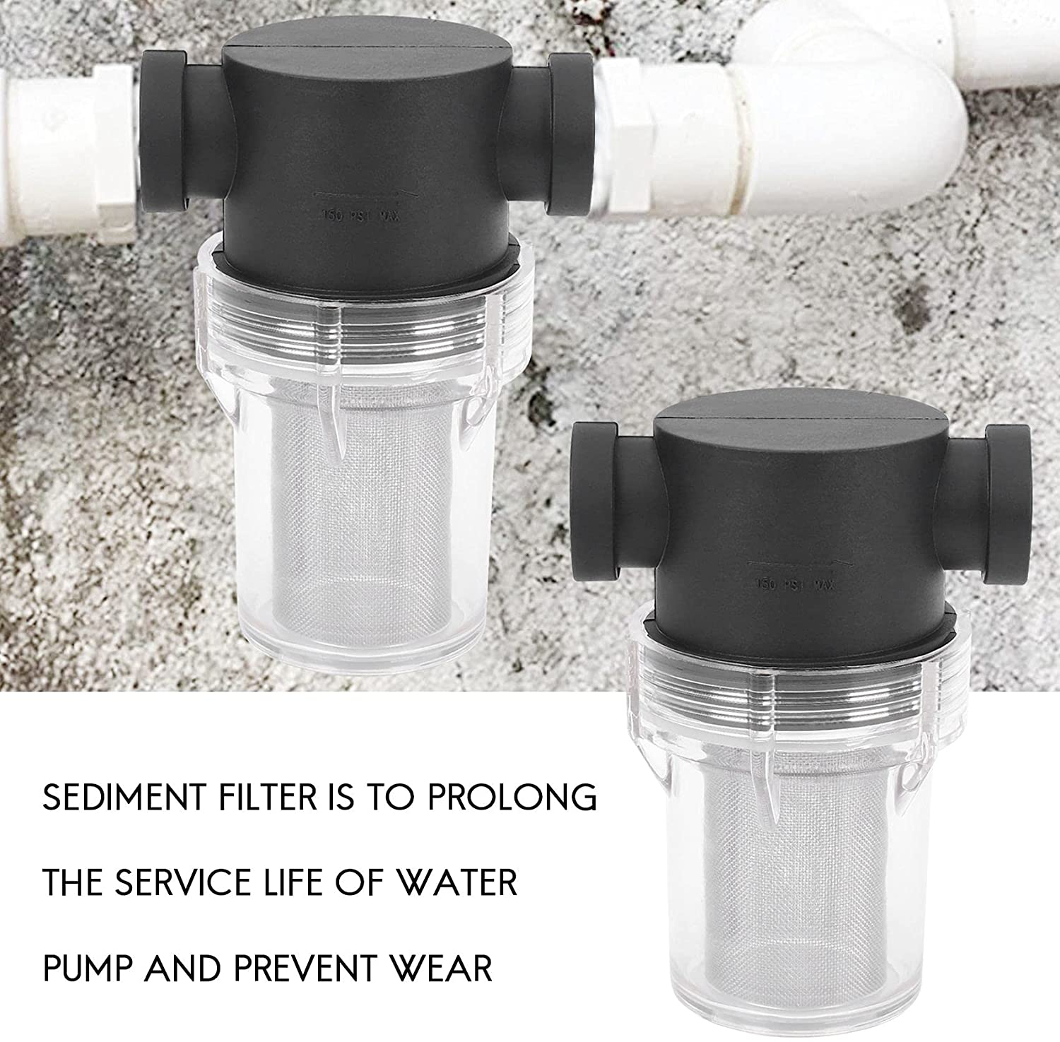 Autowaschfilter 1/2 Zoll Maschensiegel Wasserpumpe Bewässerung Hochfluss Rohrleitung Filter Garteneinlass Wasser