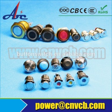 CCC 12mm mini waterproof push button switch 220v small push start button electrical momentary switch