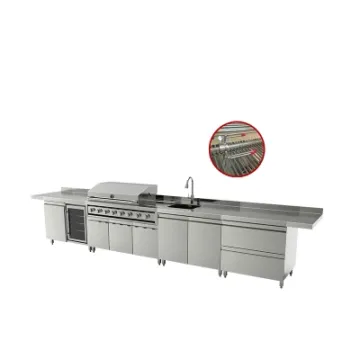 American Style Family Indoor BBQ Grill Full Stainless Steel Outdoor Kitchen Cabinet