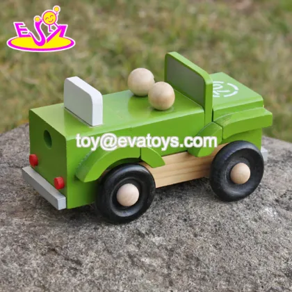 new design funny children wooden toy jeep car W04A326