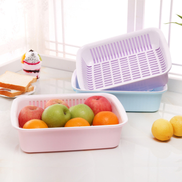 plastic square 2 tier dropping water vegetable fruit sink kitchen basket
