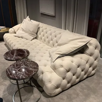Customized Post Modern Italian Leather Edward Sofa Set
