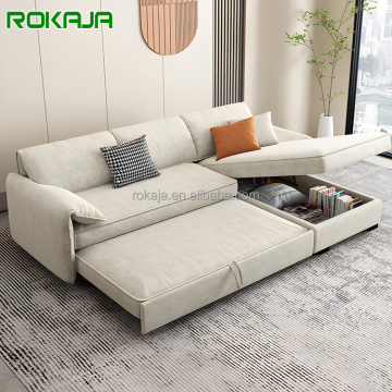 Extendable Multifunctional Minimalist Design Sofa Bed for Living Room Storage
