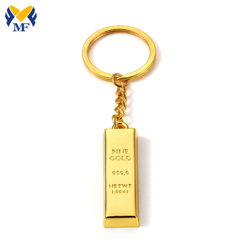 Customized ​Gold Bar Metal Keychain With Your Design