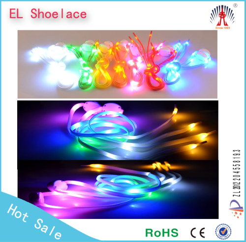 custom logo led shoelaces/flashing shoe laces/blue led shoe lace