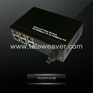 10-100M 1 Fiber Port and 6 RJ45 Ports fiber optic to rj45 media converter