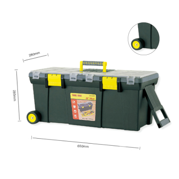 China Manufacturer's 25.5-Inch Plastic Tool Box with Durable Quality Guarantee and Removable Tray - Size 650x280x285mm