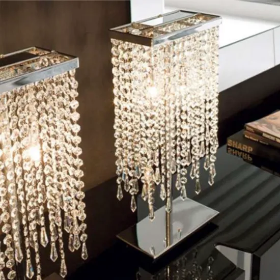 Wholesale Luxury Romantic Wedding Decorative Steel and Crystal Table Lamp for Hotels